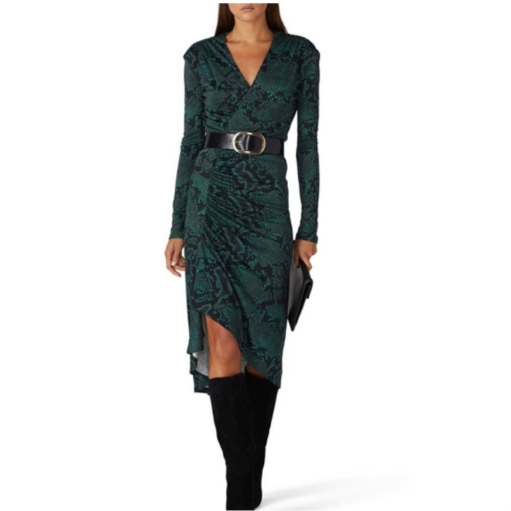 Atlein Green Snake Print Dress reg $875